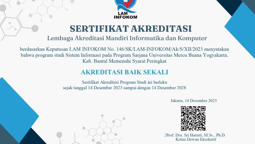 Sertifikat Akreditasi Prodi Sistem Informasi