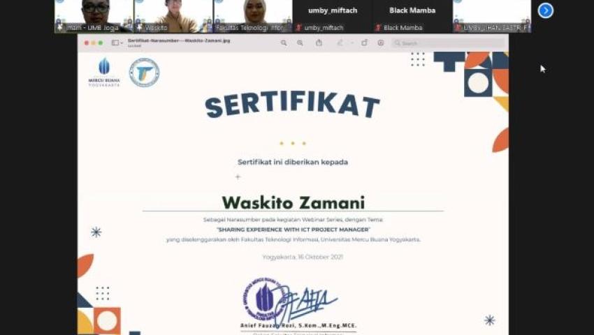 Webinar FTI UMBY Series, Sharing Experience With ICT Project Manager